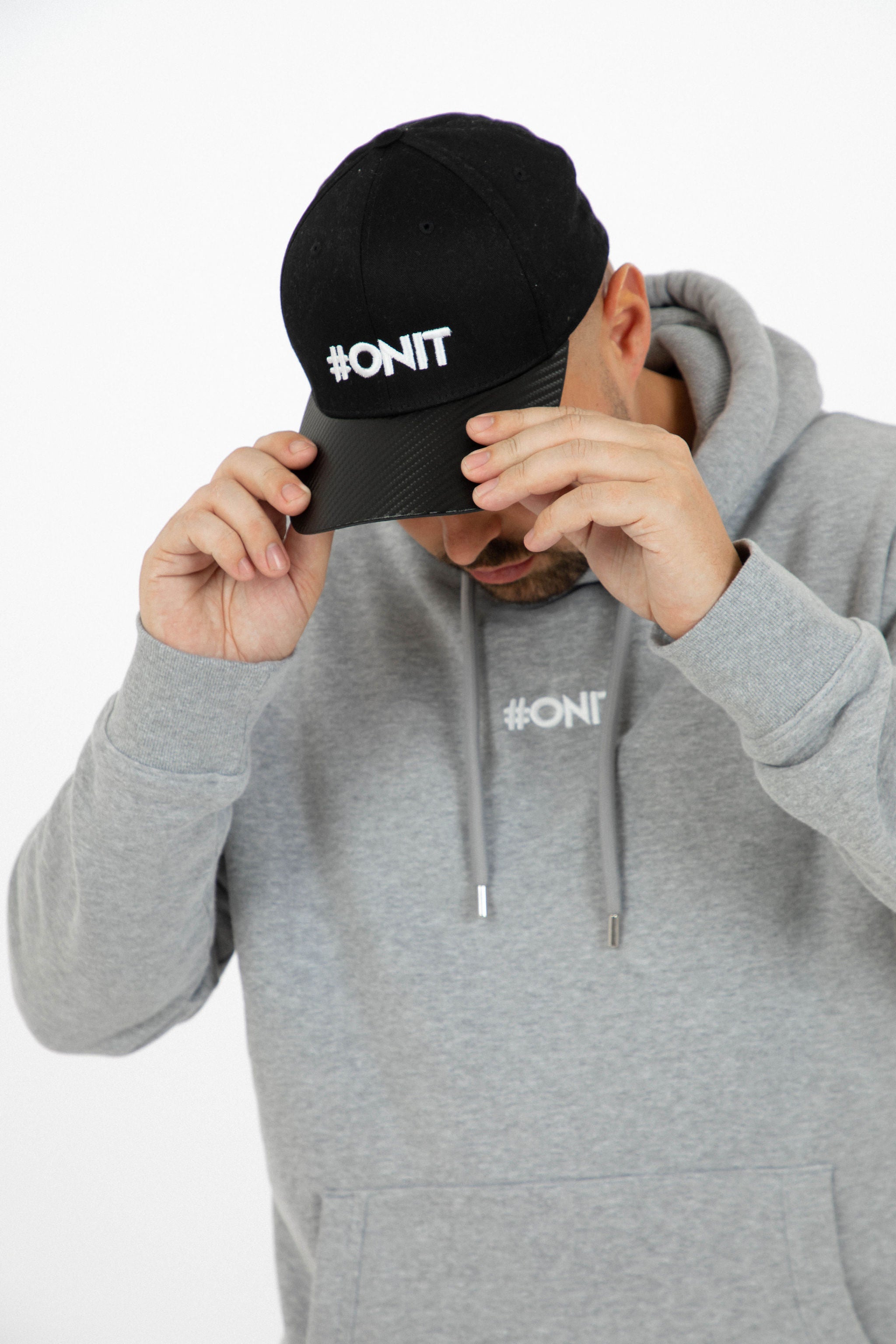 帽子 logo herringbone cap/charcoal C HHPAH050-F01-190255-870px-
